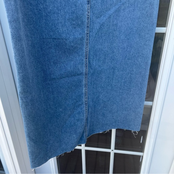 Denim Midi Maxi Skirt Buffalo Worn Indigo w/ Front Slit NWT Boho Casual Cowgirl - Picture 13 of 16